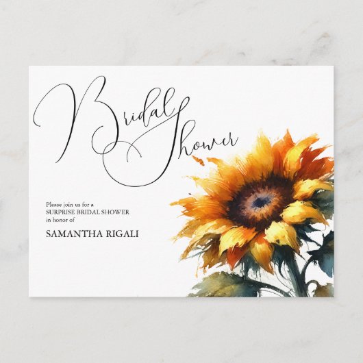 Invitations Rustique Tournesol Bridal (Devant)