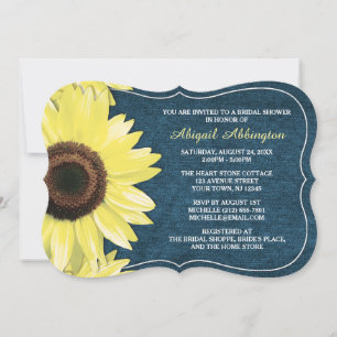 Invitations Rustique Tournesol Denim