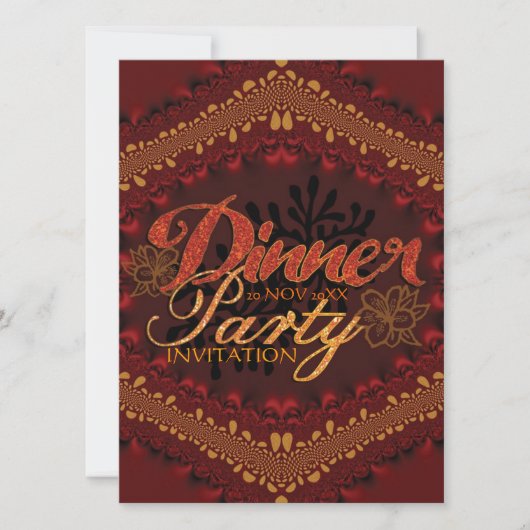 Invitations Rustique Tropical Dinner Party (Devant)