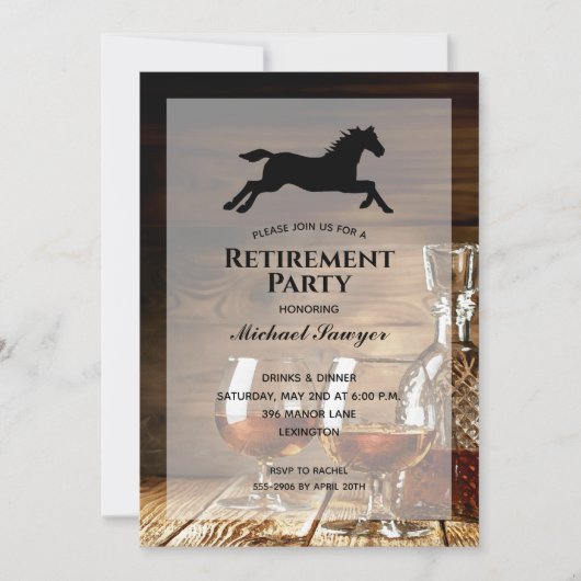 Invitations Rustique Whiskey Retirement Party (Devant)