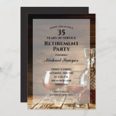 Invitations Rustique Whiskey Retirement Party (Devant / Derrière)