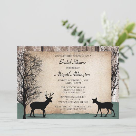 Invitations Rustique Woodsy Deer (Debout devant)