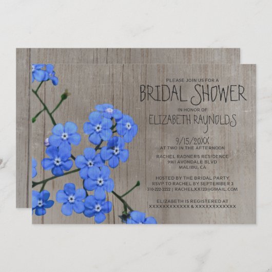 Invitations Rustiques à la douche nuptiale et à l' (Devant / Derrière)