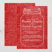 Invitations rustiques blancs rouges de Fête de la (Devant / Derrière)