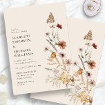 Invitations Rustiques Boho Floral Wedding<br><div class="desc">Ce Faire-part de mariage rustique boho floral élégant et élégant présente de magnifiques fleurs sauvages d'aquarelle peints à la main,  disposés comme une jolie couronne. Trouvez les éléments correspondants dans la collection de Mariages Fleurs sauvages Tan Boho.</div>