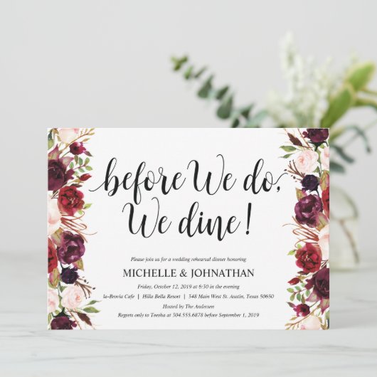 Invitations rustiques de dîner de répétition de (Debout devant)