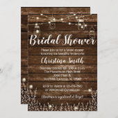 Invitations Rustiques de douche nuptiale - Pays Ma (Devant / Derrière)