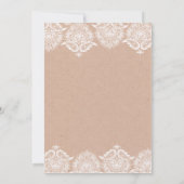 Invitations rustiques de faire-part de mariage de (Dos)