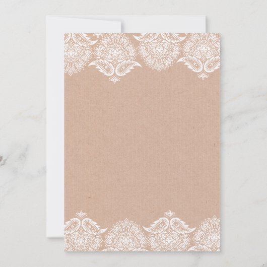 Invitations rustiques de faire-part de mariage de (Dos)