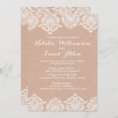 Invitations rustiques de faire-part de mariage de (Devant / Derrière)