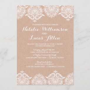Invitations rustiques de faire-part de mariage de
