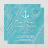 Invitations rustiques de Fête de la mariée d'Ancre (Devant / Derrière)