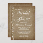 Invitations rustiques de Fête de la mariée de (Devant / Derrière)