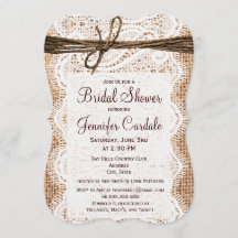 Invitations rustiques de Fête de la mariée de