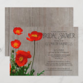 Invitations rustiques de Fête de la mariée de (Devant / Derrière)