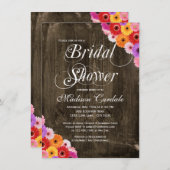 Invitations rustiques de Fête de la mariée de (Devant / Derrière)