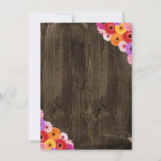 Invitations rustiques de Fête de la mariée de (Dos)