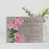 Invitations rustiques de Fête de la mariée de lis (Debout devant)