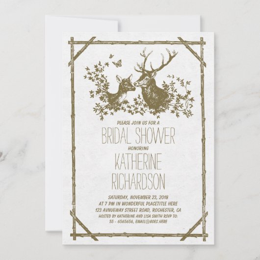 Invitations rustiques de la douche nuptiale avec c (Devant)