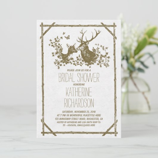 Invitations rustiques de la douche nuptiale avec c (Debout devant)