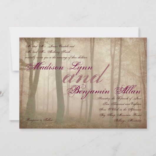 Invitations rustiques de mariage campagnard (Devant)
