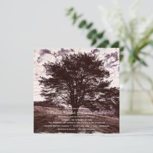 Invitations rustiques de mariage campagnard de (Debout devant)