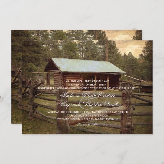 Invitations rustiques de mariage campagnard de (Devant / Derrière)