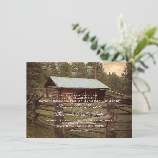 Invitations rustiques de mariage campagnard de (Debout devant)