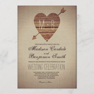 Invitations rustiques de mariage campagnard de