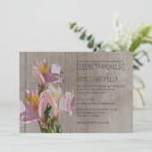Invitations rustiques de mariage d'Alstroemeria (Debout devant)