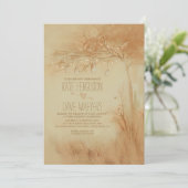 Invitations rustiques de mariage d'arbre de pots (Debout devant)
