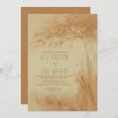 Invitations rustiques de mariage d'arbre de pots (Devant / Derrière)