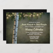 Invitations rustiques de mariage d'arbre d'écorce (Devant / Derrière)