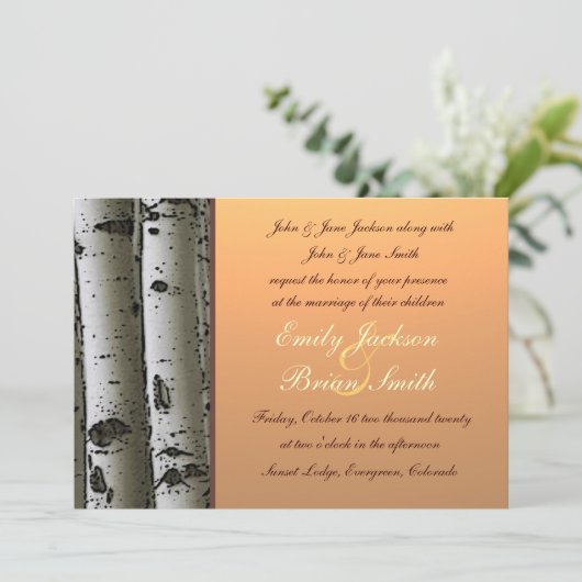 Invitations rustiques de mariage d'arbres de (Debout devant)