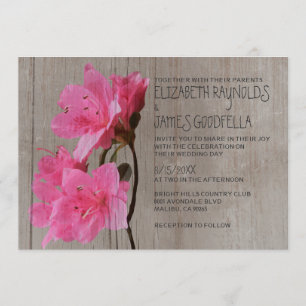 Invitations rustiques de mariage d'azalée