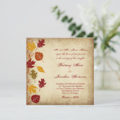 Invitations rustiques de mariage de automne (Debout devant)