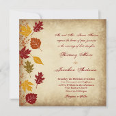 Invitations rustiques de mariage de automne (Devant)