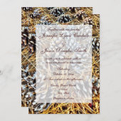 Invitations rustiques de mariage de Camo de cônes (Devant / Derrière)