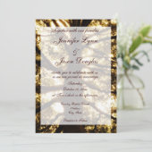 Invitations rustiques de mariage de chêne de pays (Debout devant)