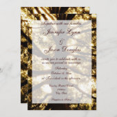 Invitations rustiques de mariage de chêne de pays (Devant / Derrière)