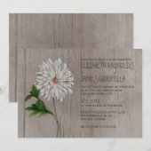 Invitations rustiques de mariage de chrysanthème (Devant / Derrière)