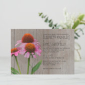 Invitations rustiques de mariage de Coneflower (Debout devant)