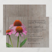 Invitations rustiques de mariage de Coneflower (Devant / Derrière)
