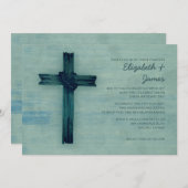 Invitations rustiques de mariage de croix de fer (Devant / Derrière)