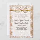 Invitations rustiques de mariage de dentelle de (Devant)