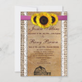 Invitations rustiques de mariage de dentelle de (Devant)