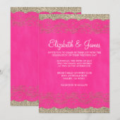 Invitations rustiques de mariage de dentelle de (Devant / Derrière)