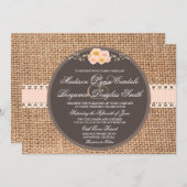Invitations rustiques de mariage de dentelle de (Devant / Derrière)