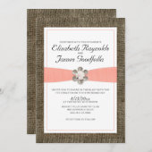Invitations rustiques de mariage de dentelle et de (Devant / Derrière)