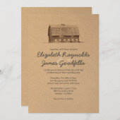 Invitations rustiques de mariage de ferme (Devant / Derrière)